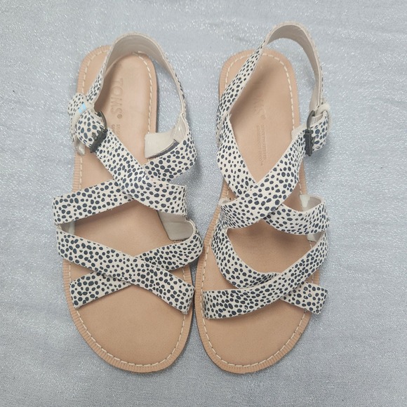 Toms Shoes - TOMS Sicily Mini Cheetah Print Strappy Flat Suede Sandals W6 Boho Urban Animal